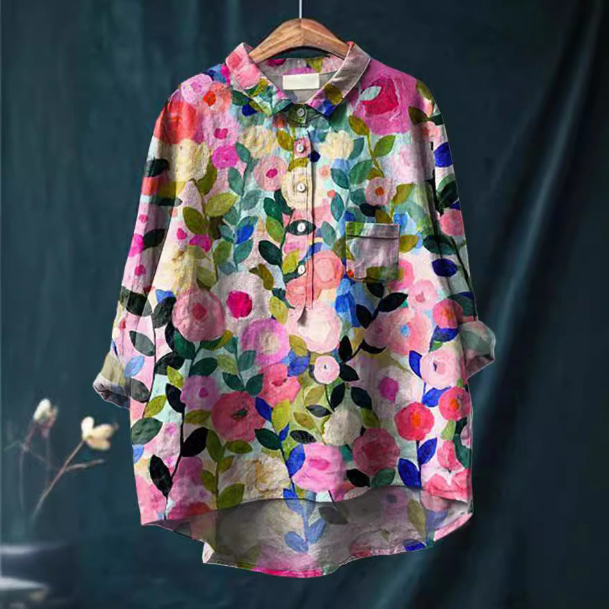 Vintage-Blumenbluse