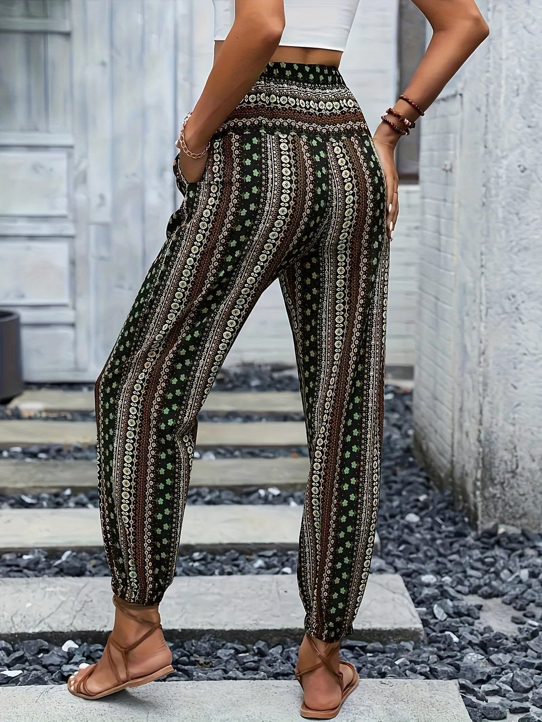 Heidi-Mode | Hohe Taille Druckhose Instant Boho Vibe