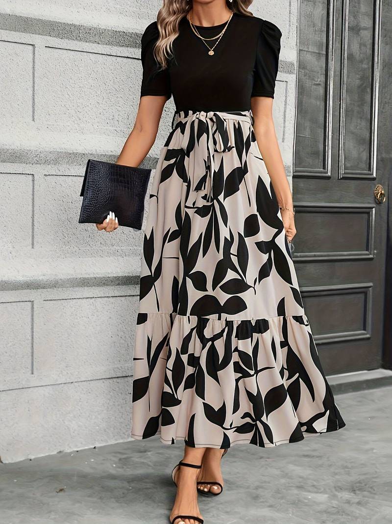 Heidi-Mode | Kleid mit Floralem Druck und Rundhalsausschnitt