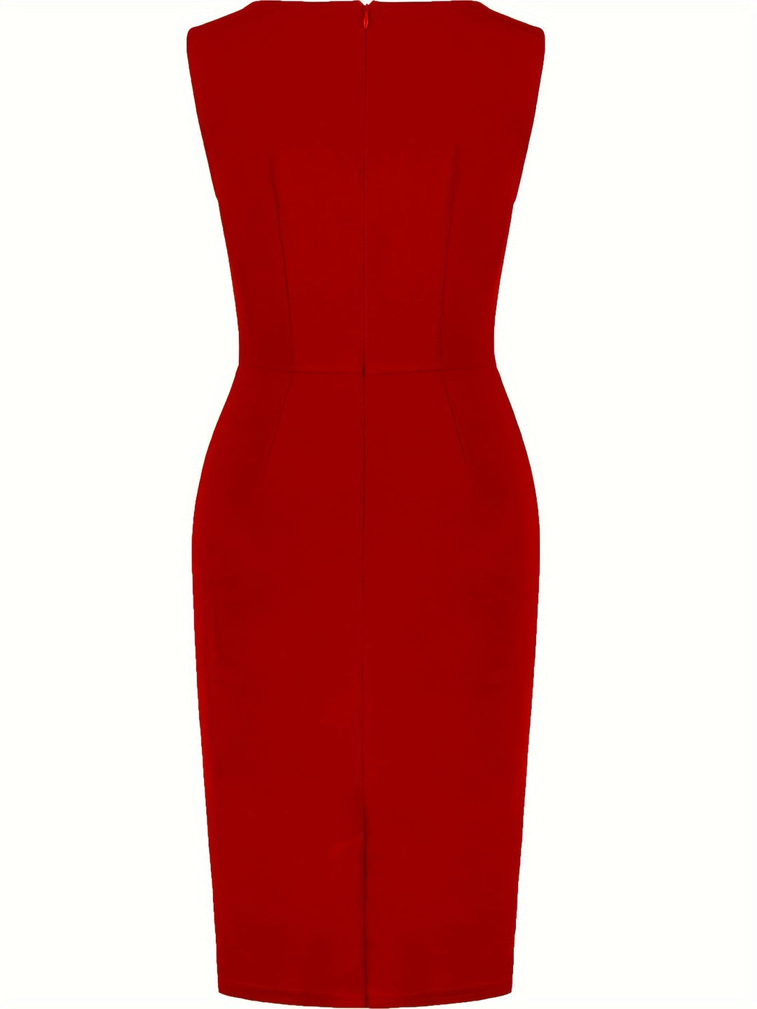 Heidi-Mode | Get Tucked Solid Bodycon Rundhals Ärmellos Fest Formal Kleid für Frauen