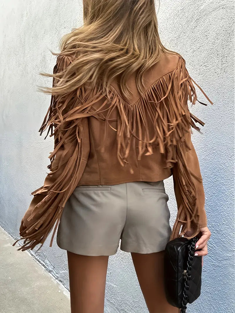 Heidi-Mode | Damen Fransen Wild jacke