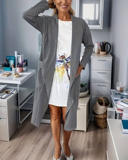 Heidi-Mode | Langer Mantel Lässig Hochwertig Moderner Stil Ideal Für Den Winter