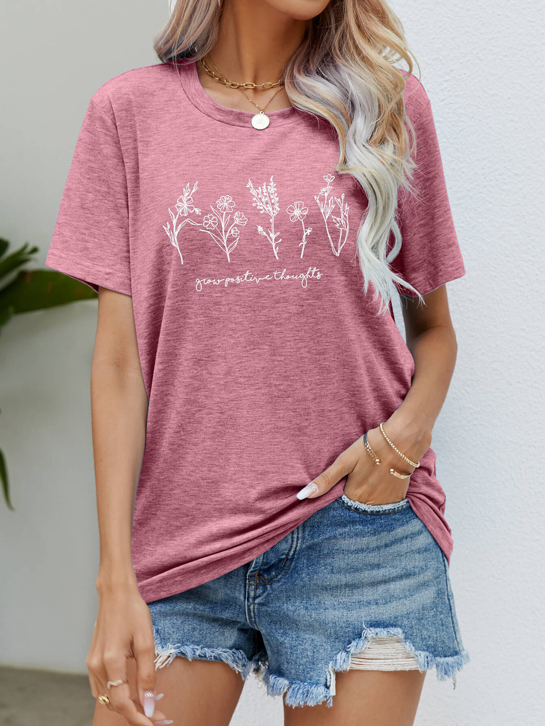 Heidi-Mode | Grafik Rundhals Kurzarmshirt