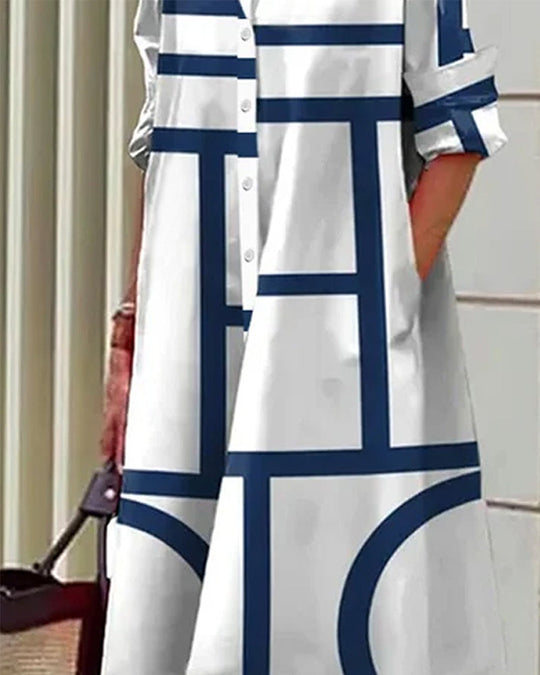 Heidi-Mode | Kleid mit Taschen und Geometrischem Druck