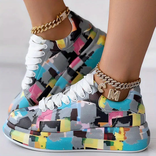 Heidi-Mode | Bunte Plattform Sneaker