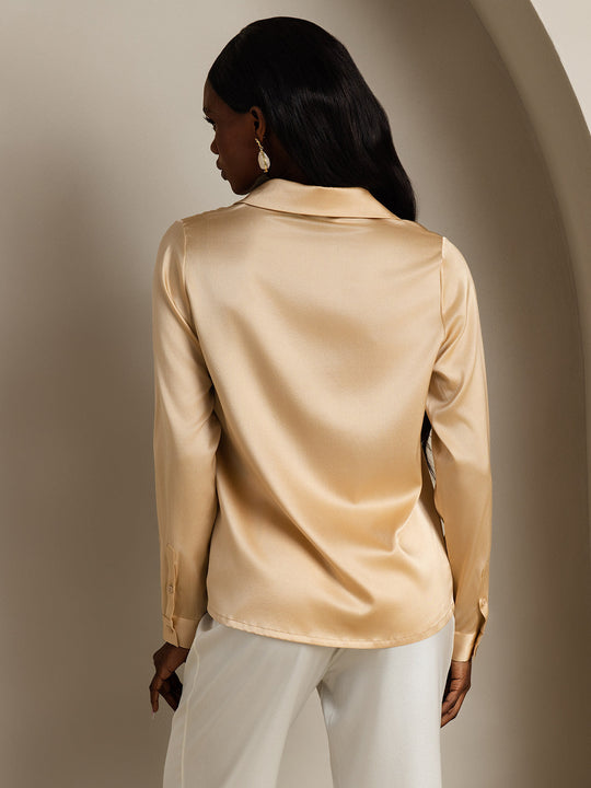 Heidi-Mode | Damen Klassische Seide Langarmshirt