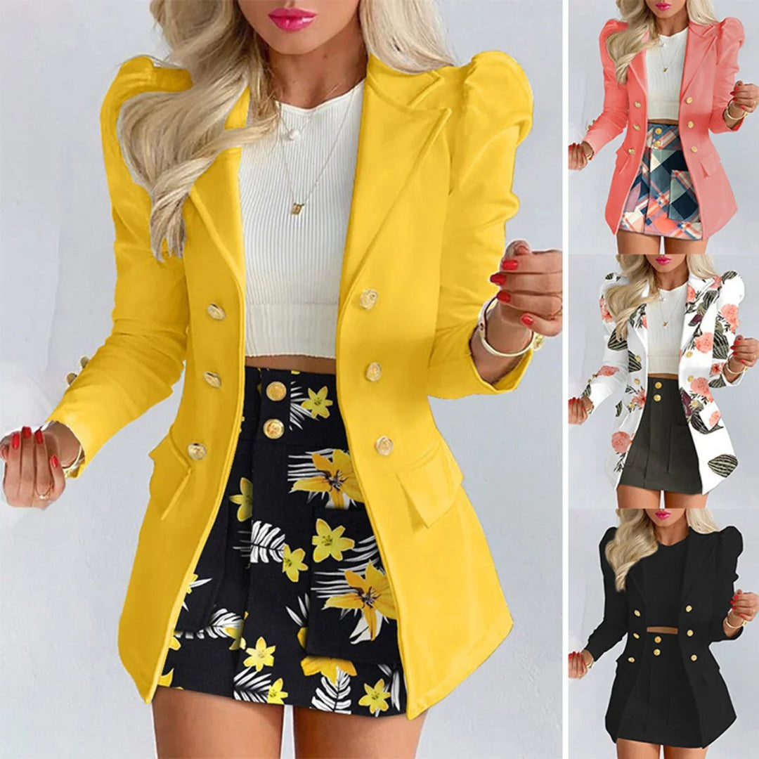 Heidi Mode | Zweiteiliges Set mit lässigem Print und langärmeligem Anzugrock