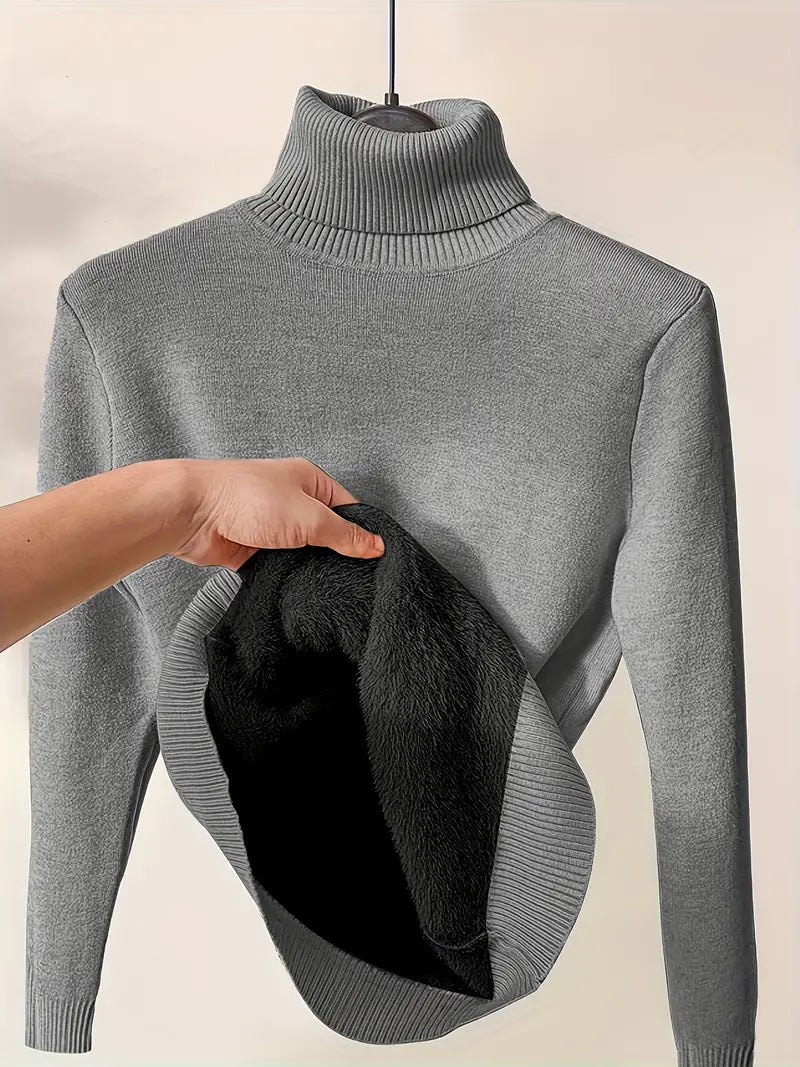 Einfarbiger Pullover mit Schalkragen