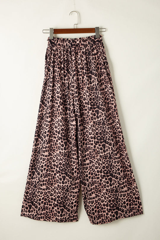 Boho-Leopard-Hose Mit Weitem Bein