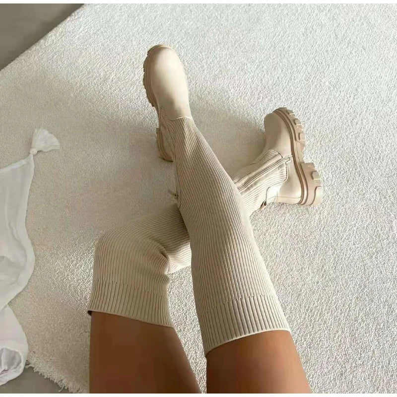 Heidi-Mode | Sockenstiefel Dehnbare Strickmode Für Winter