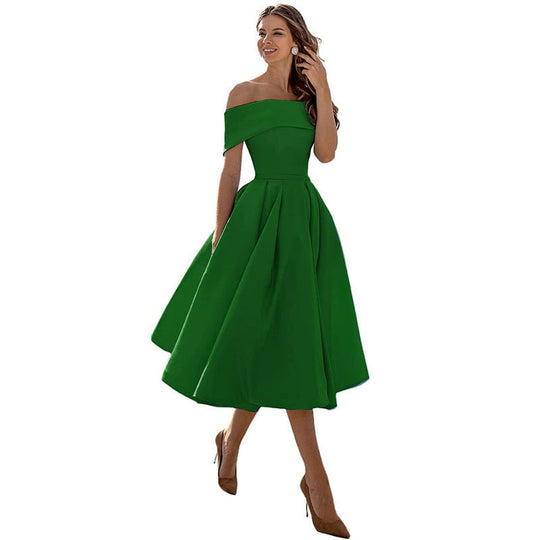 Heidi-Mode | Modebewusst, Entspannt, Trägerlos Satin Abendkleid