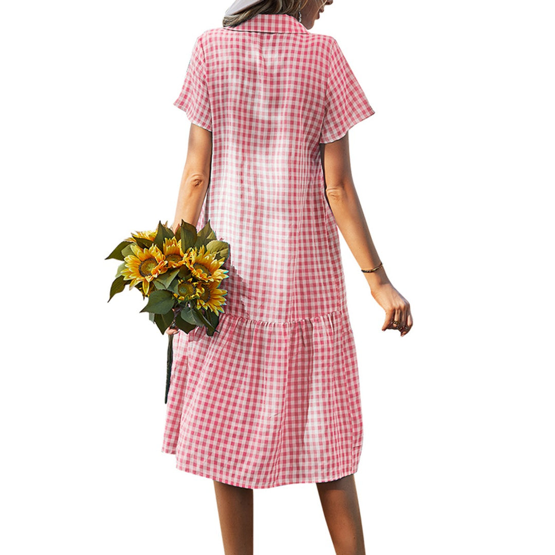 Heidi Mode | Hemdkragen kariertes Kleid