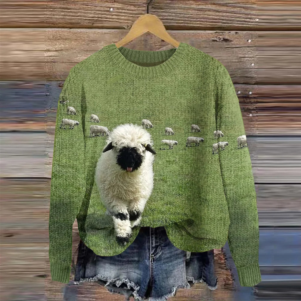 Heidi-Mode | Douillet En Maille À Col Rond Et Imprimé Stray Sheep