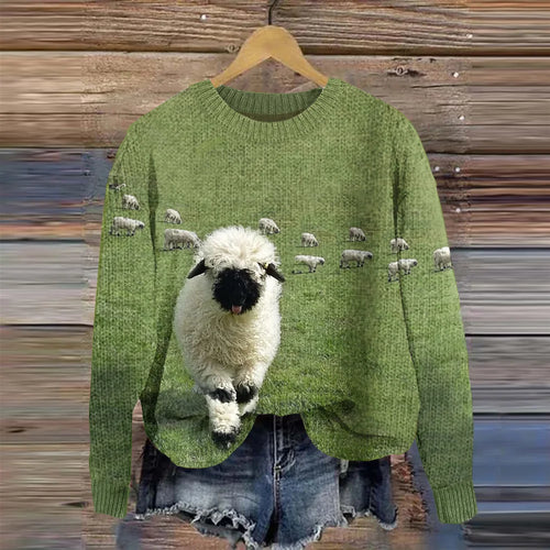 Heidi-Mode | Douillet En Maille À Col Rond Et Imprimé Stray Sheep