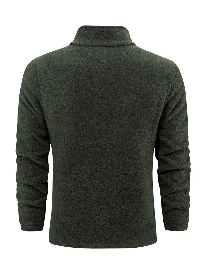 Heidi-Mode - Herren Warme Fleecejacke mit Stehkragen - Komfortable Reißverschlussjacke für Herbst und Winter