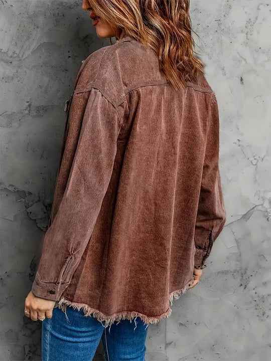 Heidi-Mode | Braune Jacke aus Baumwoll-Denim