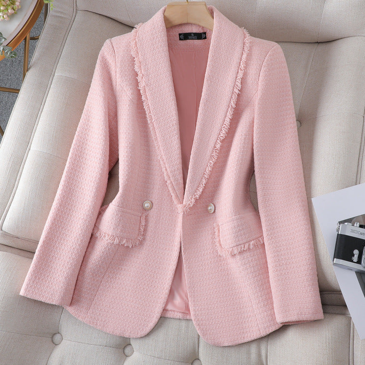 Heidi-Mode | Weiß Klassischer Stil Hohe Qualität Temperament Tweed Mantel