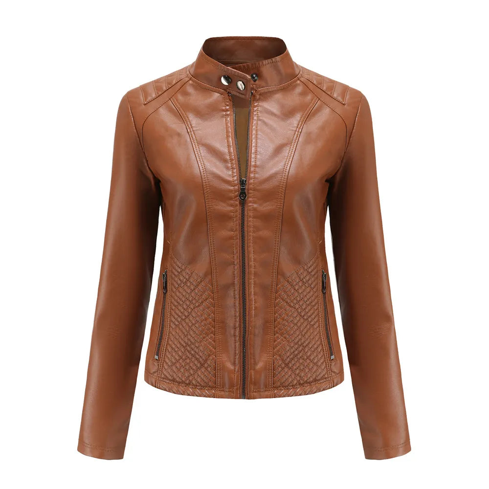 einfache dünne Lederjacke