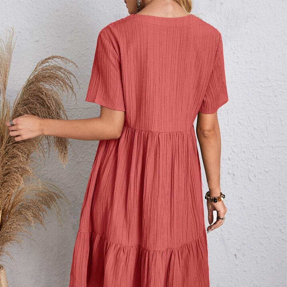 Heidi | Retro lockeres Sommerkleid mit V-Ausschnitt