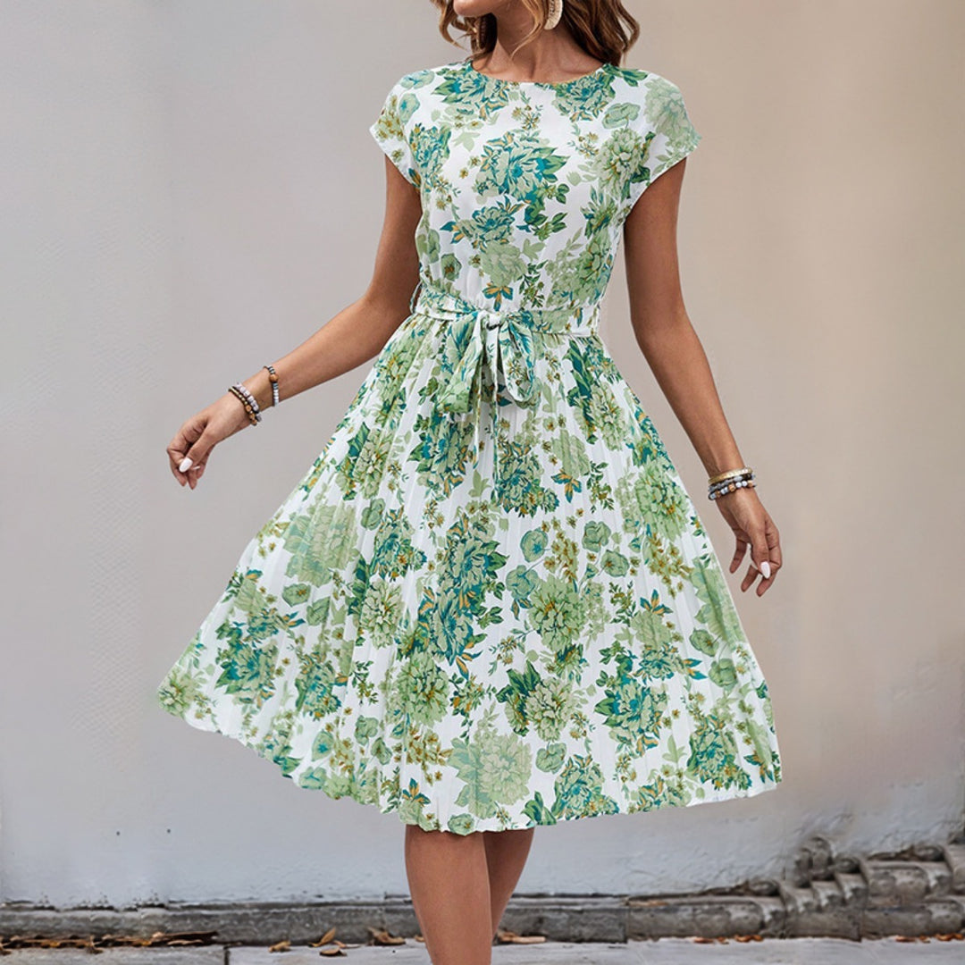 Heidi Mode | Plissee-Kleid mit geometrischem Print
