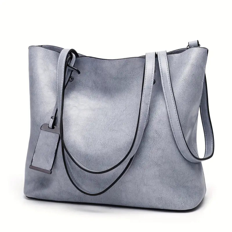 Heidi-Mode | Große Retro Stil Leder Schultertasche für Frauen mit Riemen