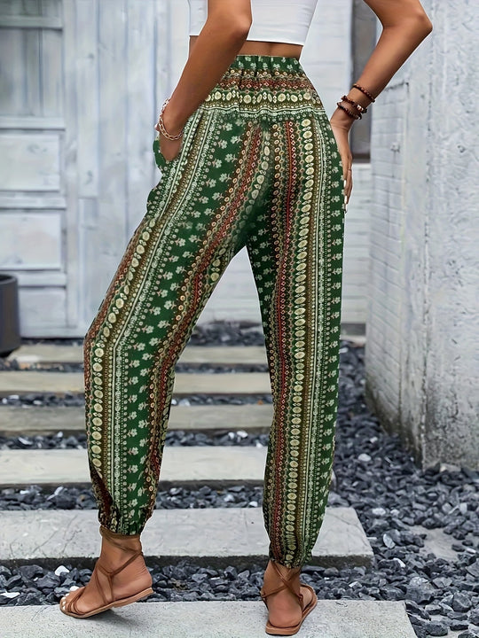 Heidi-Mode | Hohe Taille Druckhose Instant Boho Vibe