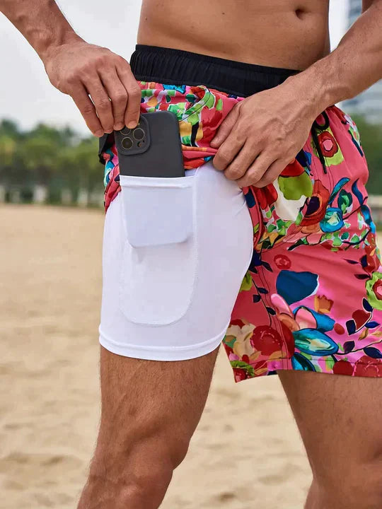 Heidi-Mode | Schwarze Flamingo Aquaflex Badeshorts