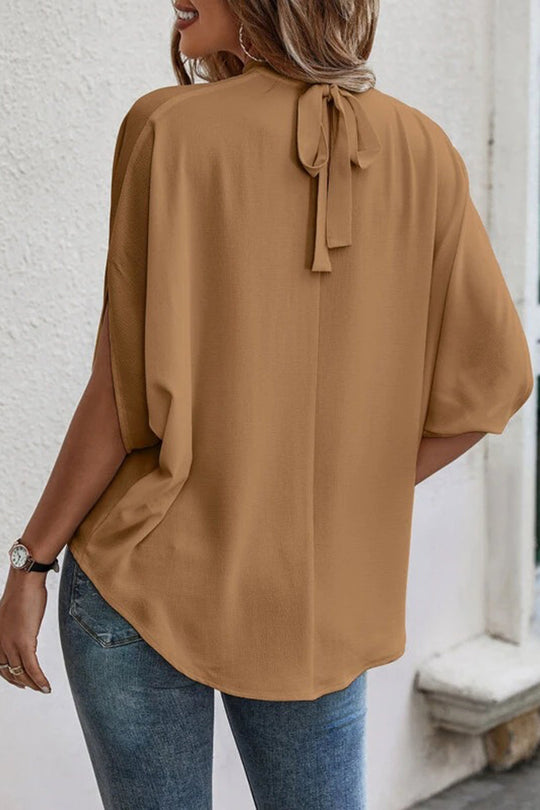 Heidi-Mode | Bindeback Schlitz Halbarm Bluse