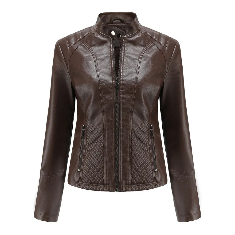 einfache dünne Lederjacke