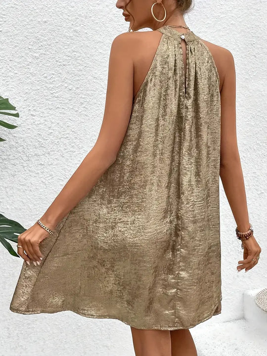 Heidi-Mode | Elegantes Neckholderkleid In Gold