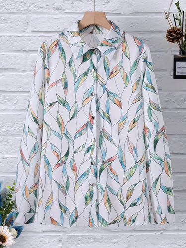 Heidi-Mode | Stilvolle Bluse mit Aufgedruckten Knöpfen