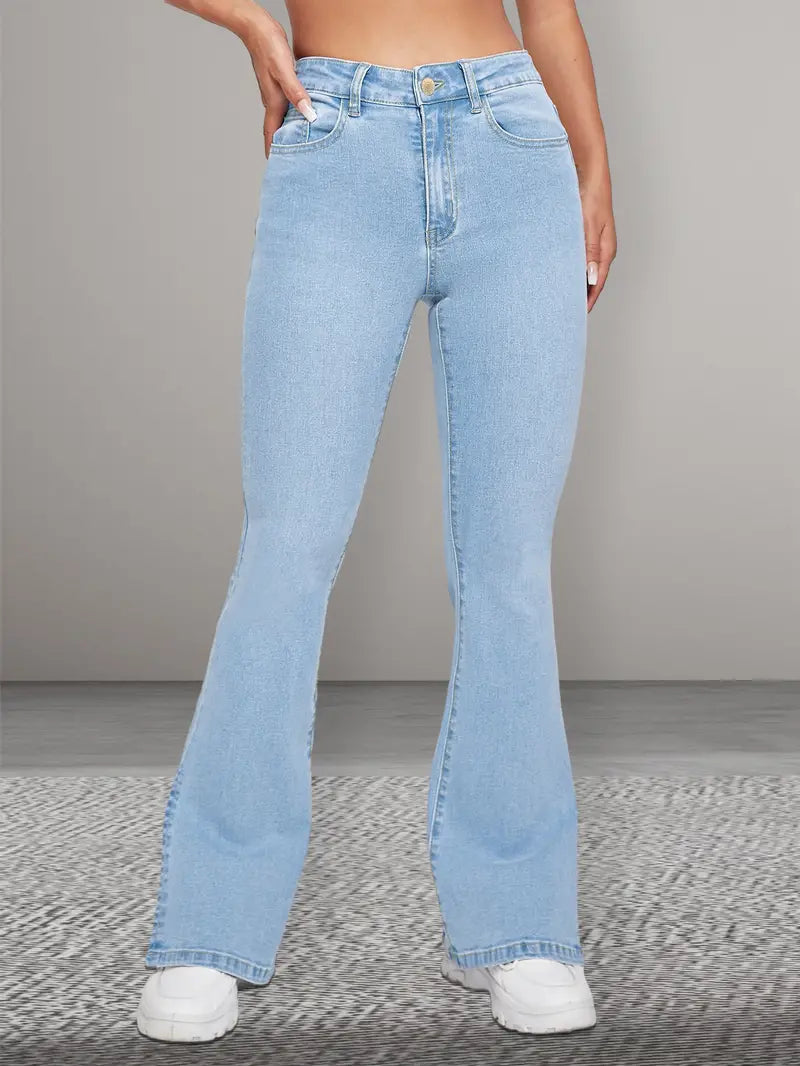 flared jeans met schuine zakken