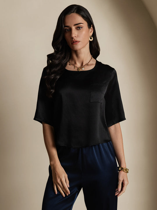 Heidi-Mode | 100% Seide Lässiges Damen T-Shirt