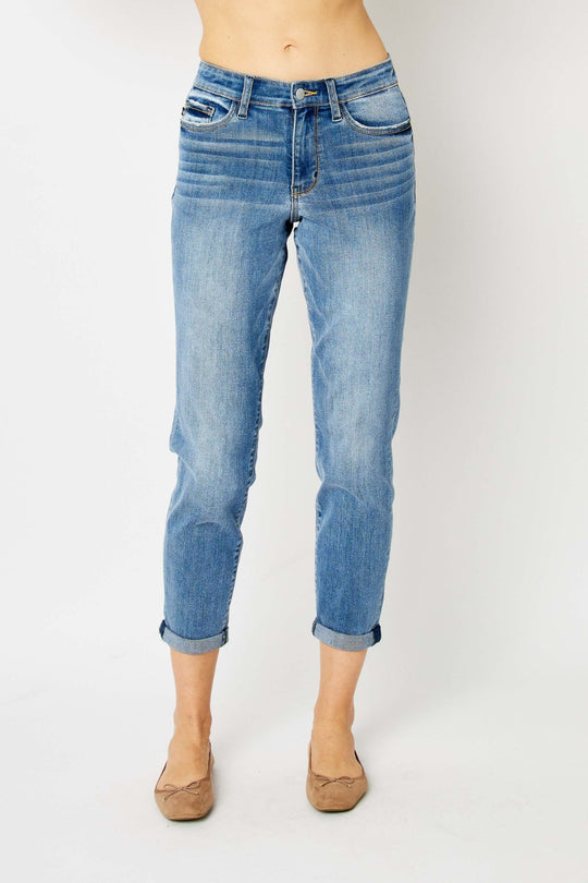 Heidi-Mode | Judy Blue Vollgröße Umschlag Saum Slim Jeans