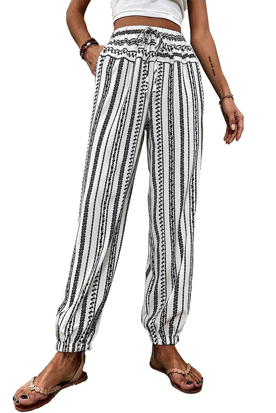 Gestreift Boho Gestreifte Print Casual Pants