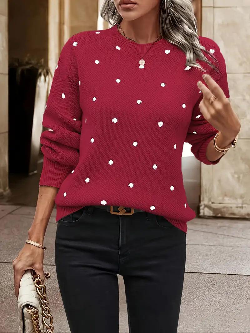 HeidiMode – langärmliger poker-dot-pullover