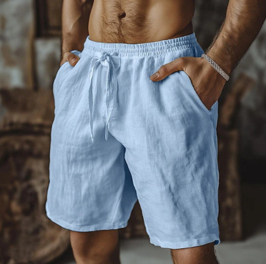 Heidi Mode | Herren-Schnürshorts aus Baumwolle und Leinen