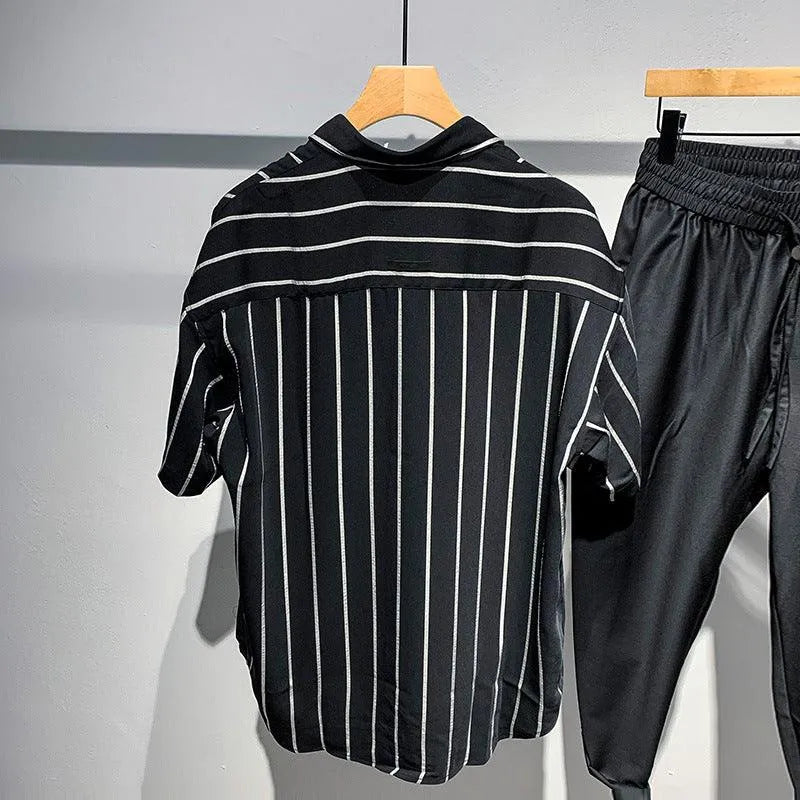 Heidi-Mode | Herren kurzärmliges gestreiftes Hemd in bequemer, weiterer Passform