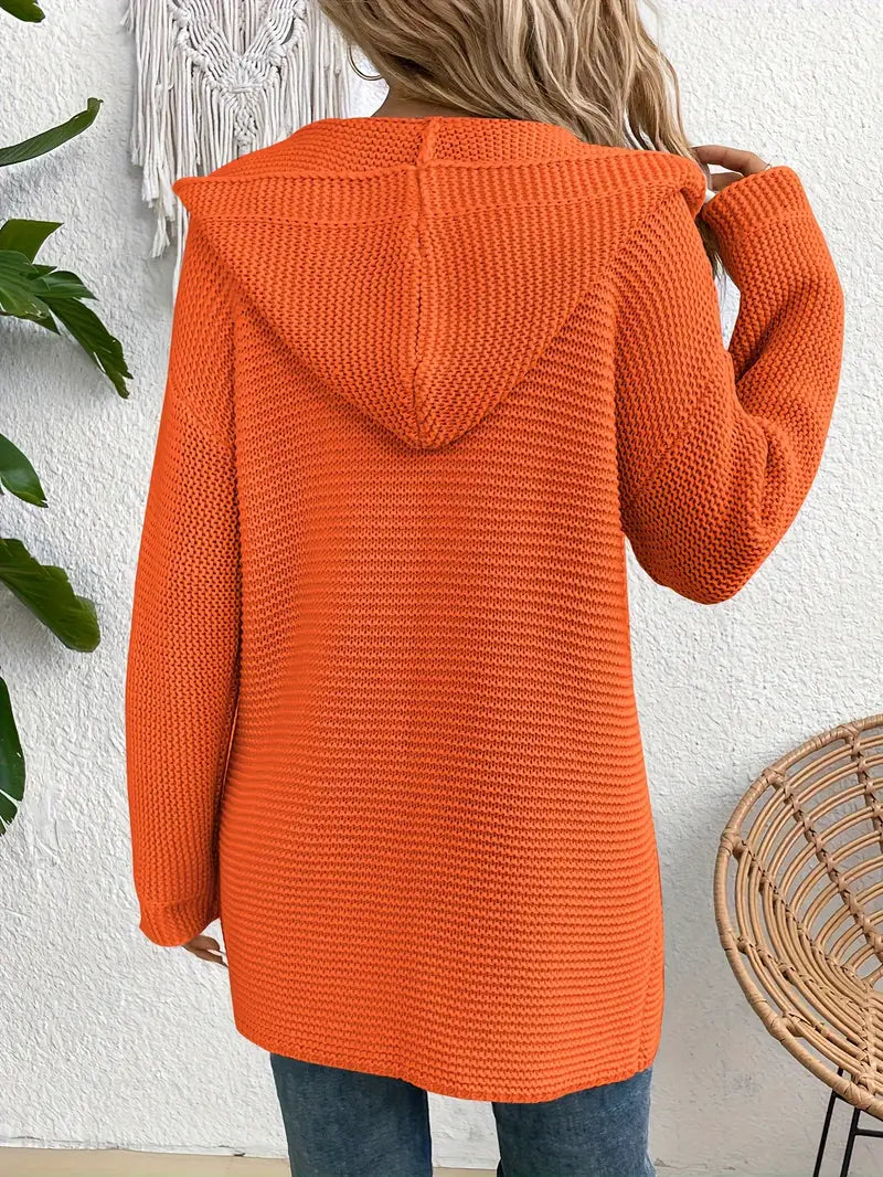 Gemütliche Eleganz Strickjacke mit Kapuze