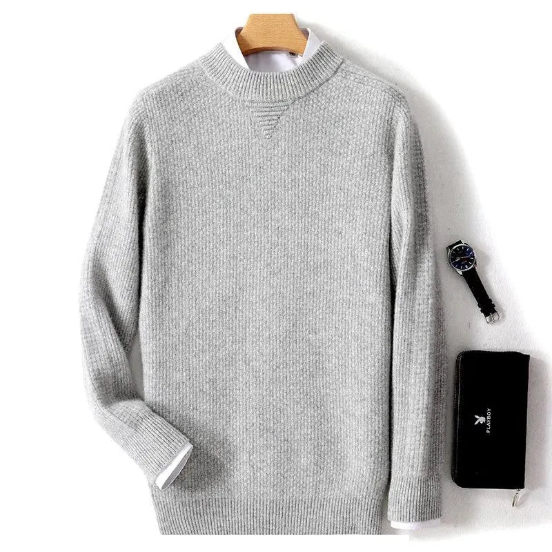 Heidi-Mode | Herrenpullover aus Cashmere, lässig gestrickt, mit Halsetikett