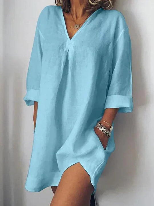 kleid – V-Ausschnitt und halbe Ärmel