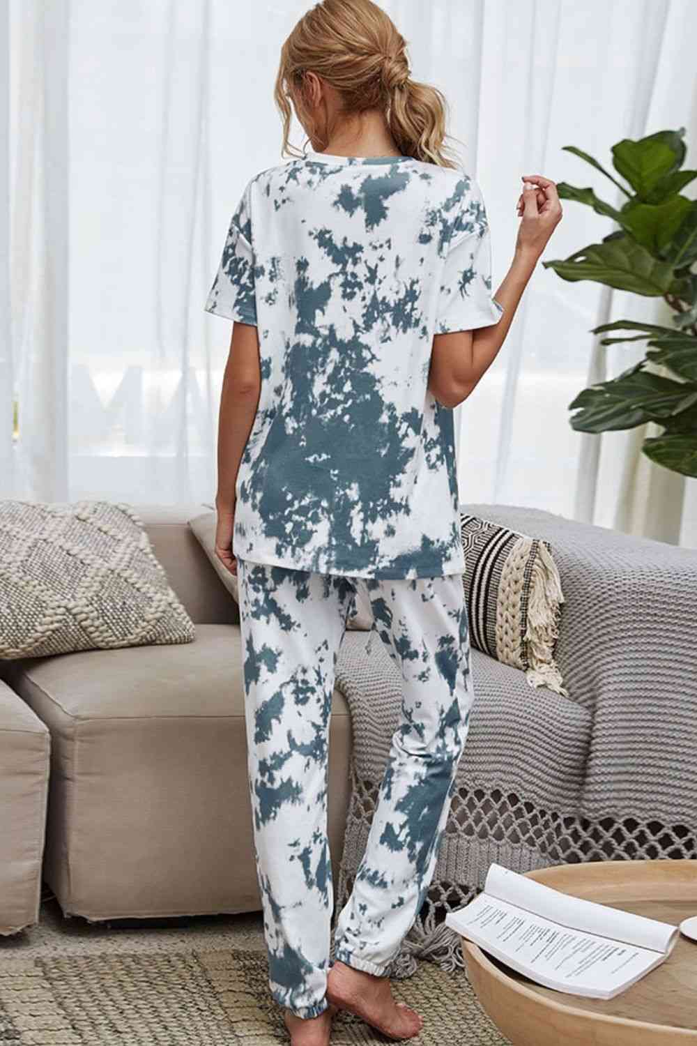 Heidi-Mode | Tie-Dye T-Shirt und Drawstring Taille Jogginghose Lounge Set