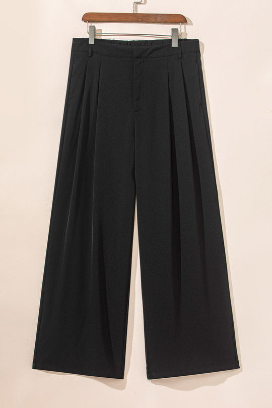 Plissierte Elegante Hose Mit Weitem Bein