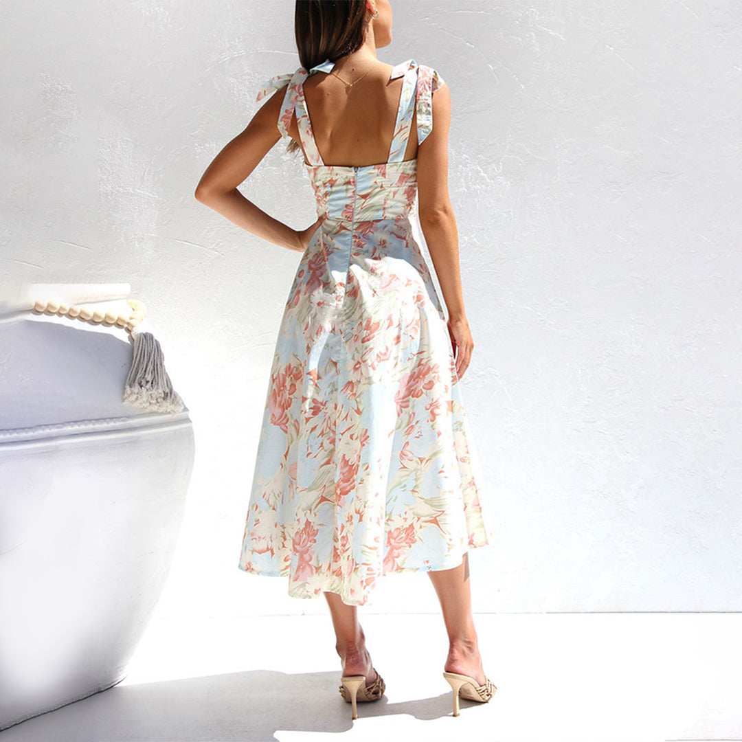 Heidi-Mode | Midikleid Elegant Einzigartiger Druck Ideal Für Den Frühling Für Damen