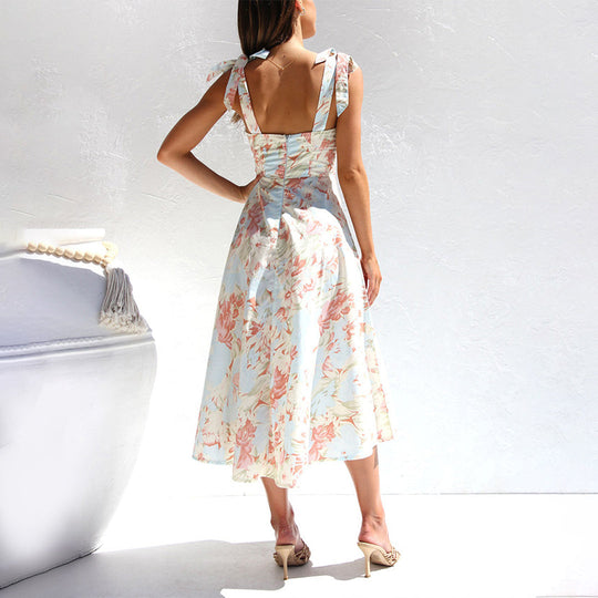 Heidi-Mode | Midikleid Elegant Einzigartiger Druck Ideal Für Den Frühling Für Damen