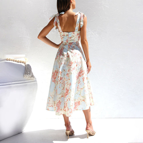 Heidi-Mode | Midikleid Elegant Einzigartiger Druck Ideal Für Den Frühling Für Damen