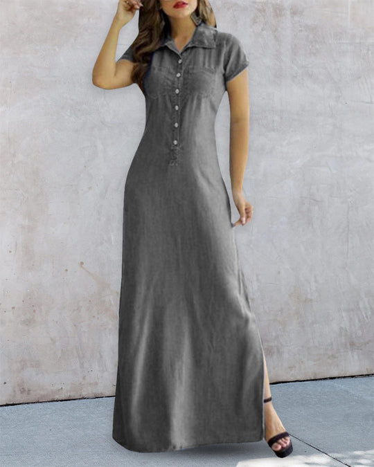 Heidi-Mode | Denim Kleid Kunstleder