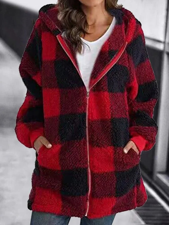 Übergröße, locker sitzende karierte Jacke