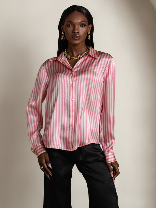 Heidi-Mode | Damen Seiden Basis Militär Revers Hemd