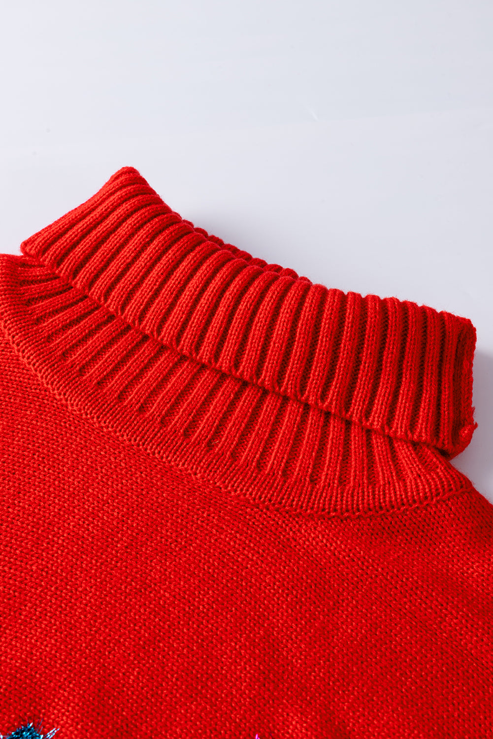 Rote Weihnachten Holly Jolly Tinsel Grafik High Neck Pullover